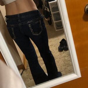 Grace in LA Low-Rise Bootcut Jeans, Size 0